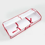 Heavy Duty Wrapping Paper Organizer Storage Bag - Red Christmas Gift Wrap & Bag Storage Container With Pockets