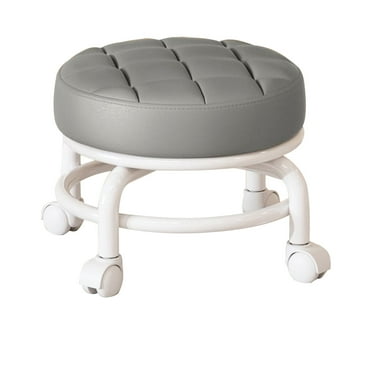 TOPRenddon Wheeled Low Stool for Home Use Universal Wheel Doorway Lazy Man Shoe Stool Multifunctional Seamstress Wheelchair Sitting Stool Small Stool