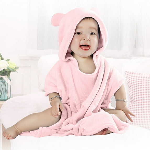 TOPRenddon Hooded Towel for Kids 22 x 24 Inch Small Size Kids Bath Towel for 3-10 Yrs Soft Kids Hooded Bath Towel Absorbent and Kids Bathrobe Blanket for Boys Girls