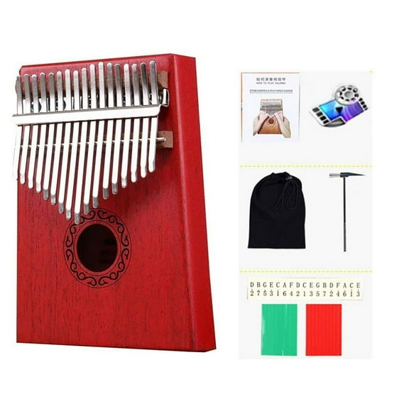 TOPRenddon Kalimba 17 Keys Thumb Piano, Easy to Learn Portable Musical Instrument Gifts for Kids Adult Beginners with Tuning Hammer and Study Instruction. Known as Mbira, Wood Finger Piano