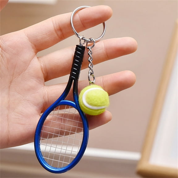 TOPRenddon Keychain Cute Festival Gift，Mini Tennis Racket Keychain Simulated Mini Tennis Racket Keychain Sports Equipment Gift