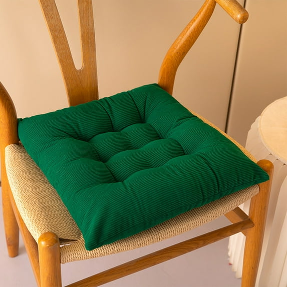 TOPRenddon Kitchen Chair Cushions for Dining Chairs, Chair Pads Dining Chair Cushion, Tufted Indoor Chair Pads with Ties & Non Slip Backing, Seat Cushion for Chair 17.7” x 17.7” x 1.18”, Green