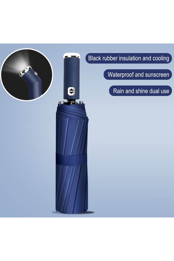 TOPRenddon LED Flashlight Umbrella with Automatic Blackout Coating and Illuminating Light: Versatile for Sunny and Rainy Days