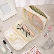 TOPRenddon Large Capacity Pencil Pen Case with 9 Compartments Multi-Slot Durable Pencil Bag Pouch Box Organizer Cases Easy Grip Handle Aesthetic Supply