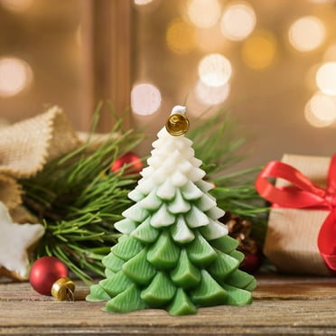 TOPRenddon Large Christmas Candles Decor, Christmas Tree Shaped Scented Candle Tea Lights Candles Soy Wax Aromatherapy Candles Gift for Christmas Party Decor Home Table Holiday New Year Decorations