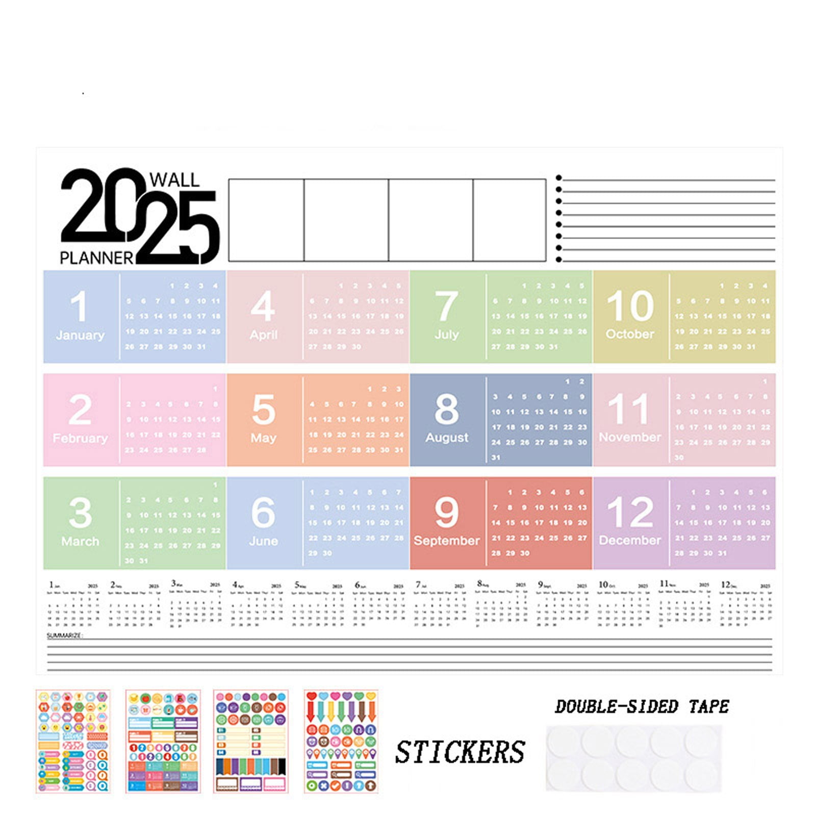 TOPRenddon Large Dry Erase Calendar for Wall  Yearly Wall Calendar Dry Erase, 29.2" x 20.7", 12-Month Undated Blank Calendar Planner, Reusable Laminated Task Organizer with Note for Office,Home