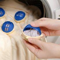TOPRenddon Laundry Hair Catcher - Reusable Pet Hair Remover Ball for Washing Machine & Dryer, Lint Trap for Clothes, Anti-Static Fabric Softener (Blue, 3-Pack)