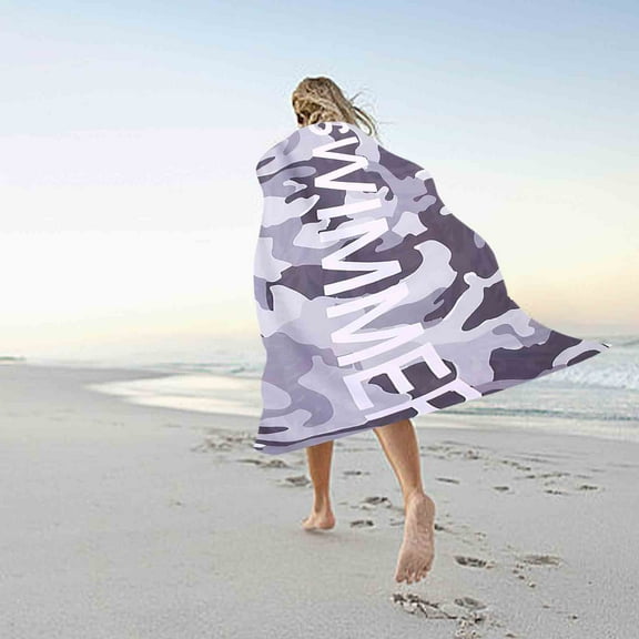 TOPRenddon Lightweight Thin Beach Towel Oversized Big Extra Large Microfiber Sand Free Towels for Adult Quick Dry Travel Camping Beach Accessories Vacation Essential Gift