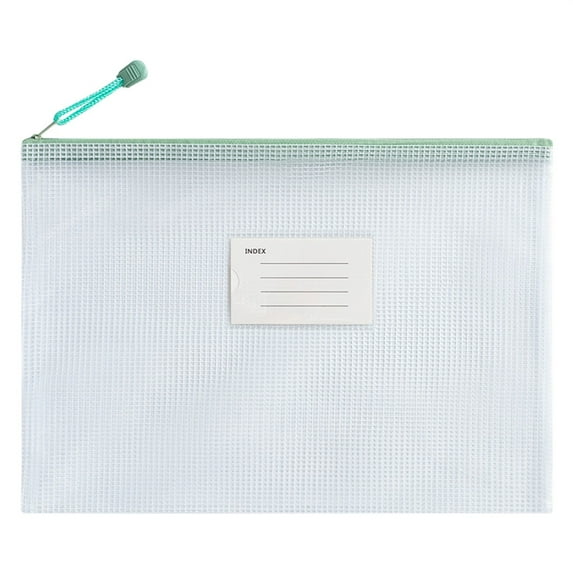 TOPRenddon Mesh Zipper Pouch, A4 Letter Size Mesh Bags with Zipper, Plastic Envelopes Zip File Document Bags, Storage Bags for Organization Puzzles Travel, File Jackets & File Pockets