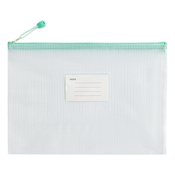 TOPRenddon Mesh Zipper Pouch, A4 Letter Size Mesh Bags with Zipper, Plastic Envelopes Zip File Document Bags, Storage Bags for Organization Puzzles Travel, File Jackets & File Pockets
