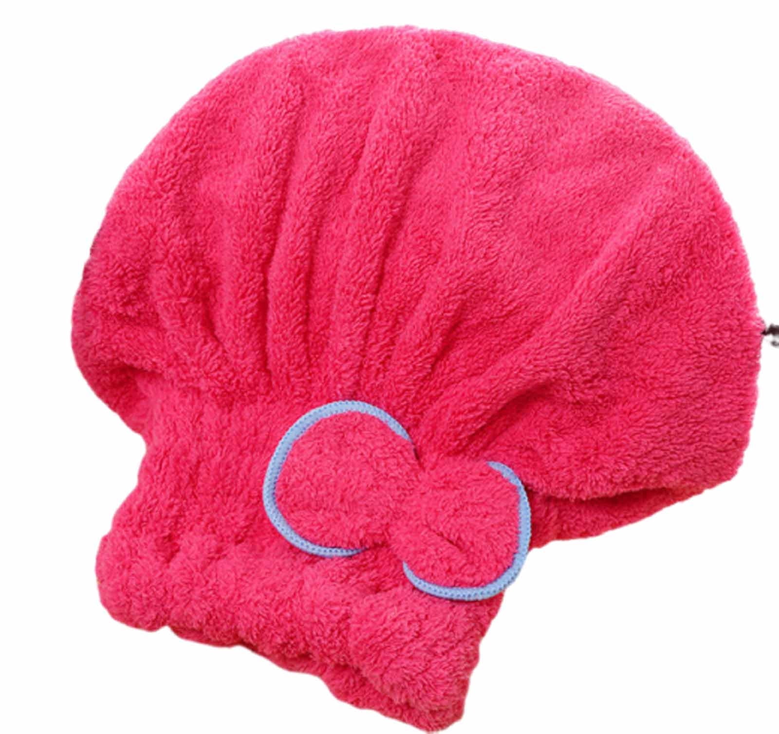 TOPRenddon Microfiber Hair Drying Towels Head wrap with Bow-Knot Shower ...