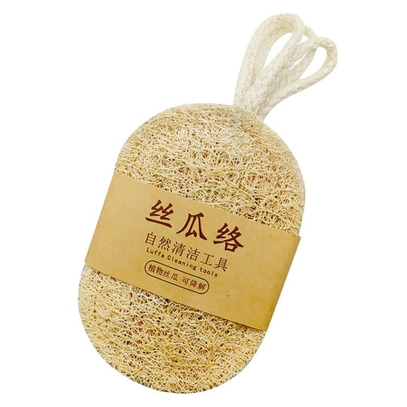 TOPRenddon Natural Loofah Scrubber Sponge - Eco Dishwashing Pads for Pots/Pans (Non-Scratch, Biodegradable, Oil Absorbing) Kitchen Cleaning Brush