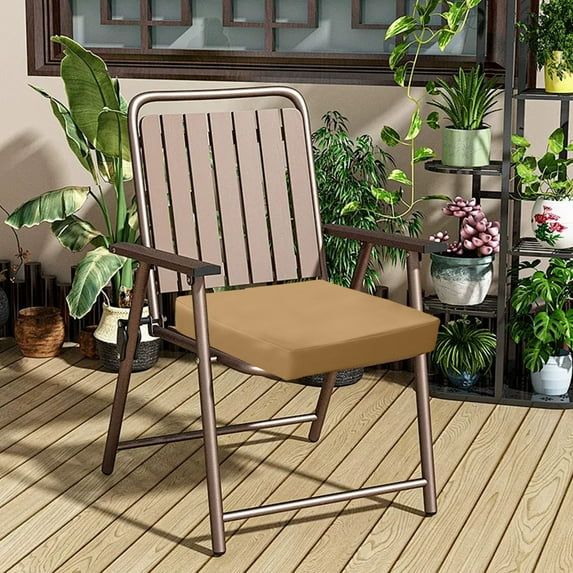 TOPRenddon Outdoor Chair Cushions - Round Corner Water Resistant Outdoor Cushions for Patio Furniture - Patio Furniture Cushions with Ties, 15.7"x15.7"x1.9"