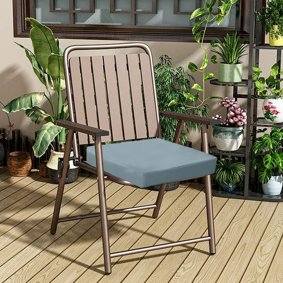 TOPRenddon Outdoor Chair Cushions - Round Corner Water Resistant Outdoor Cushions for Patio Furniture - Patio Furniture Cushions with Ties, 15.7"x15.7"x1.9"