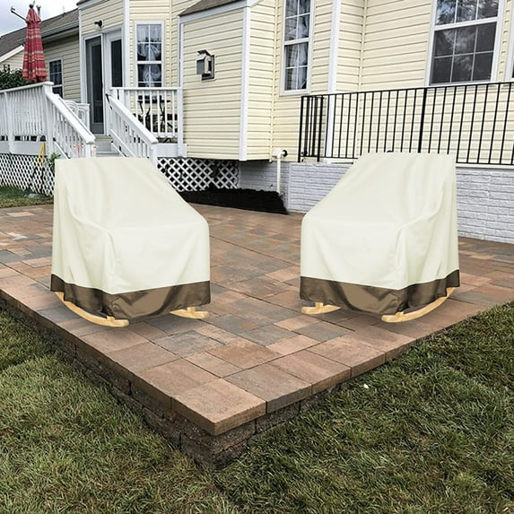 TOPRenddon Outdoor Furniture Cover Waterproof 28x33 Inches - Heavy Duty Patio Chair Slipcover with Straps for Rocking Chairs, Stools, Windproof UV Protection