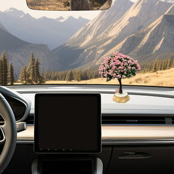 TOPRenddon Pink LED Love Tree Car Dashboard Decor – Ultra-Realistic 3D Floral Center Console Ornament for Valentine’s Gifts & Customizable Vehicle Personalization