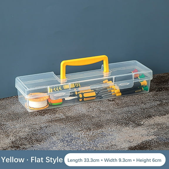 TOPRenddon Plastic Component Storage Box, Craft or Medical Storage Toolbox, Plastic Organizer Container Tool Boxes for Electronic Component Small Accessories Transparent Color 1Pc