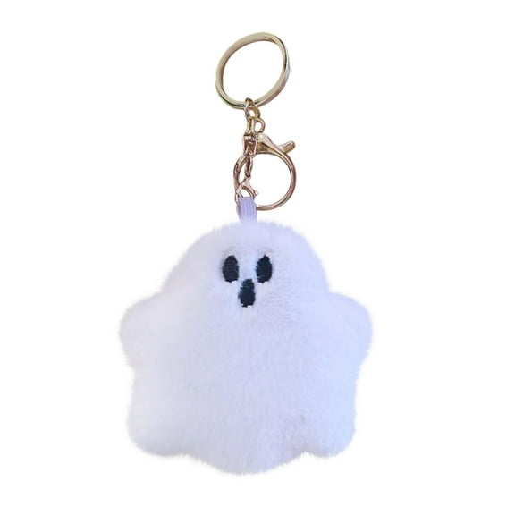 TOPRenddon Plushie Ghost Keychai, Decor Keychain Halloween Ghost Key Chain Stuffed Plush Ghost Pendant Spooky Key Ring Backpack Purse Charm Decoration for Halloween Party Favors Purses Keychains