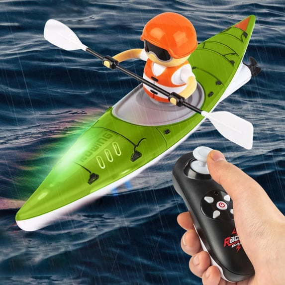 TOPRenddon Pool Toys Colorful 2.4G RC Boat Paddle,Remote Control Rowing Boat,Kayak Competitive Double Mode Driving Balanced Boats,360 Driving Dual Modes Waterproof Ship
