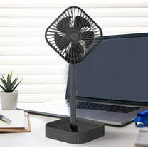 TOPRenddon Portable Foldable Rechargeable Oscillating Fan, 6.9" 1200mah Battery Operated USB Small Fan, Quiet Table Desk Fan Folding Standing Pedestal Fan for Bedroom Rome Office Camping Travel