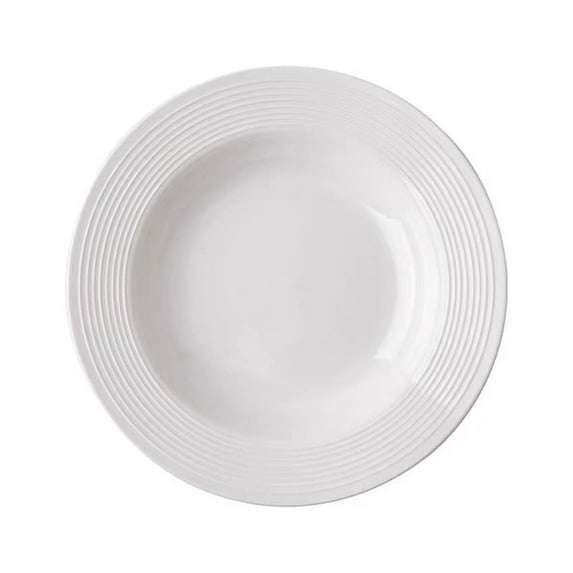 TOPRenddon Pure White Ceramic Dinner Plates Set of 2 - Restaurant Quality Pasta & Steak Plates, Elegant European Style Dishware for Home/Hotel/Wedding