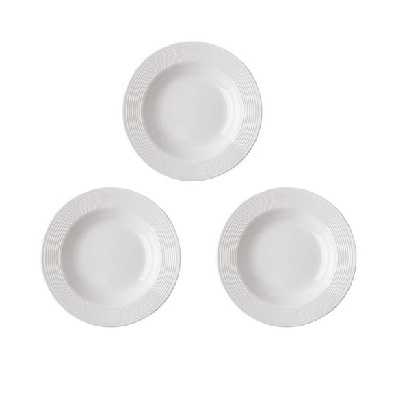 TOPRenddon Pure White Ceramic Dinner Plates Set of 2 - Restaurant Quality Pasta & Steak Plates, Elegant European Style Dishware for Home/Hotel/Wedding