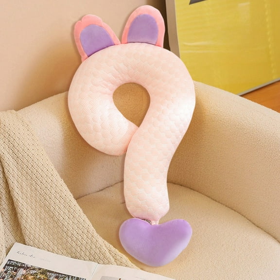 TOPRenddon Question Mark Pillow - Cooling Ice Silk Neck Support for Office Naps & Car Travel | Cute Anime-Inspired Decor | Gift for Students/Gamers
