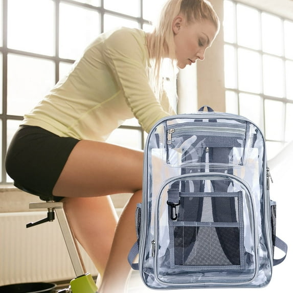 TOPRenddon School Backpack Travel Bag,Heavy Duty Clear Backpack With Large Laptop Compartment, Plastic Bookbags For School, Stadium,Security, Sporting, Back to school !