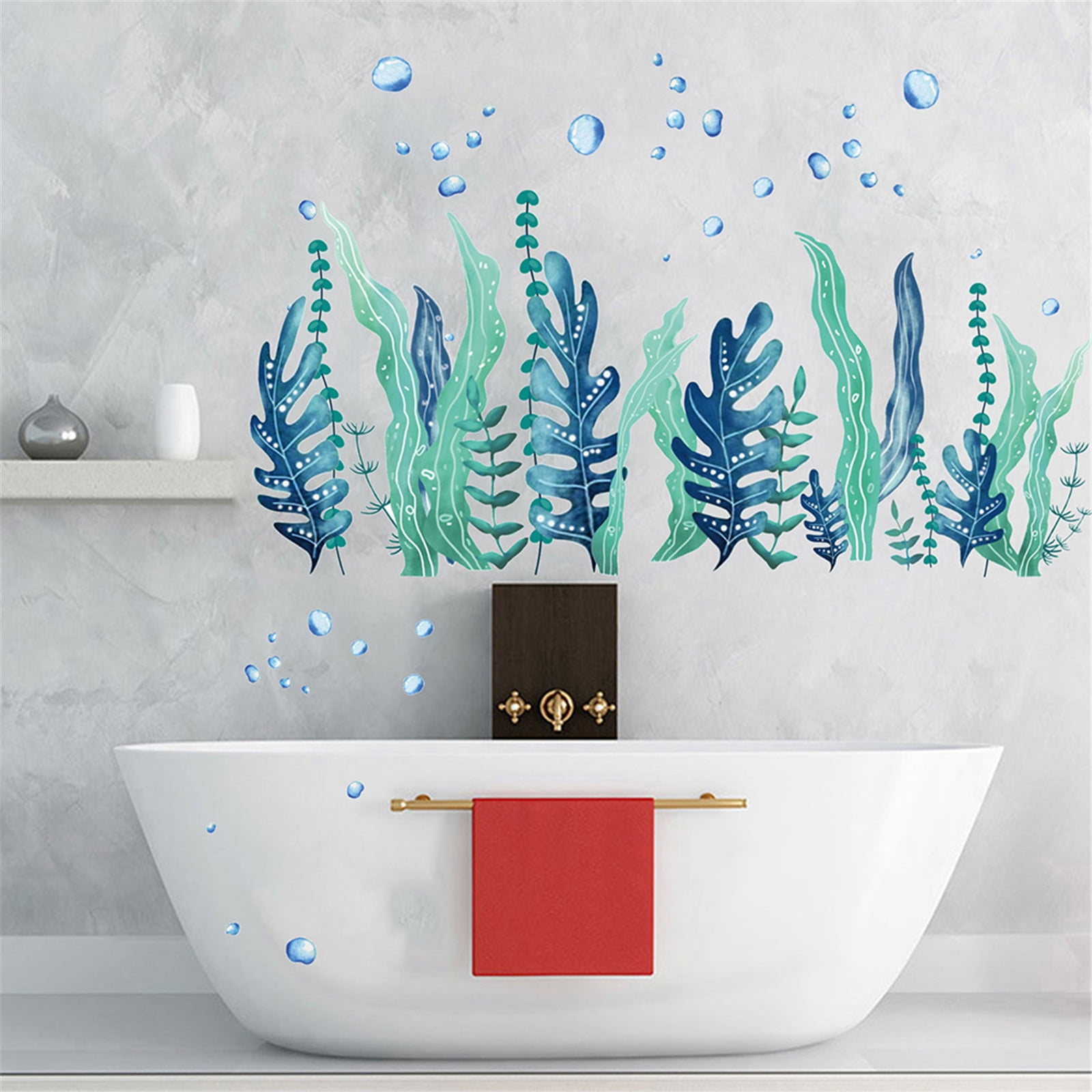 TOPRenddon Under the Sea Wall Decals  Removable Waterproof Ocean Theme Stickers for Bathroom, Kids Room & Nursery Decor  Peel & Stick Marine Life PVC Art
