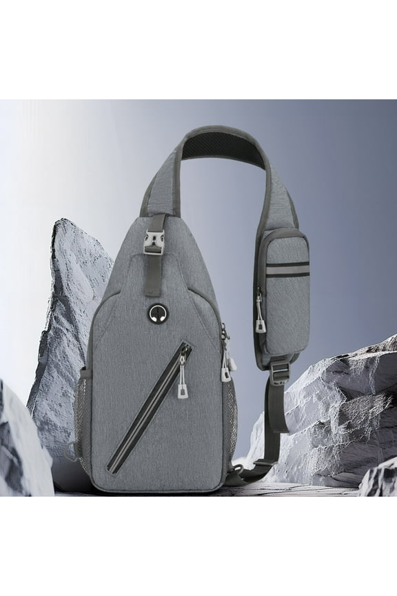 Small Black Sling Crossbody Bag for Men Women, Tactical Backpack Shoulder Daypack Mini Motorcycle Chest Bags, Small One Strap Backpack for Casual Travel Hiking Outdoor Sports