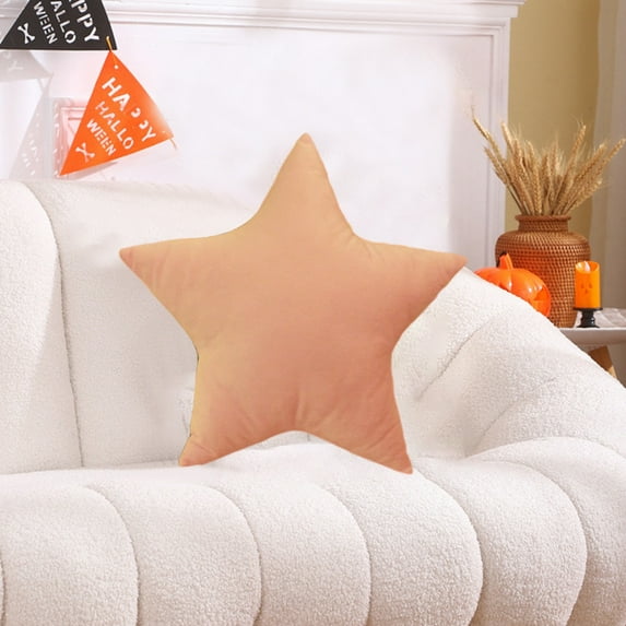 TOPRenddon Star Pillow, Decorative Throw Pillows for Bed Couch, 15.7" Star Shaped Pillow Plush Floor Cushions Room Decor Pillow with Soft Faux Rabbit Fur for Sofa Bedroom Living Room