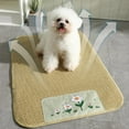 thumbnail image 1 of TOPRenddon Summer Cooling Mat for Dogs Cats - Portable 19.69x13.78in Breathable Fiber Pet Bed with Non-Slip Base, Foldable Car Seat Cover for Travel Indoor Outdoor Use, 1 of 8