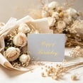 thumbnail image 1 of TOPRenddon Birthday Greeting Card, Folded Half Flower Hot Stamping Design, Premium White Paper Blank Note Card, Birthday Wishes Gift Card for Friends Family., 1 of 6
