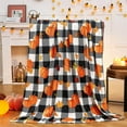 thumbnail image 1 of TOPRenddon Thanksgiving Pumpkin Blanket, 87x59in Super Soft Flannel Pumpkin Maple Leaves Pattern Printed Halloween Throw Blanket,Fall Bedding, Travel Portable Quilt for Kids, Adults, 1 of 8