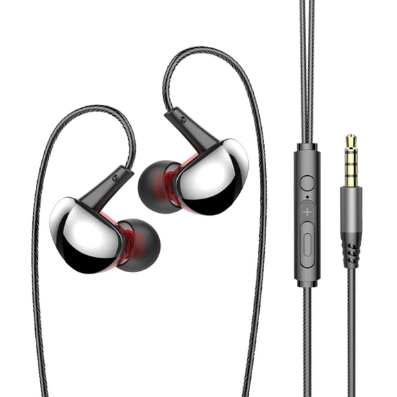 TOPRenddon Titanium Plated 10mm Subwoofer Earphones with Dual Microphone - Wired In-Ear Headphones for Gaming, Music, and Calls - Compatible with Multiple Devices