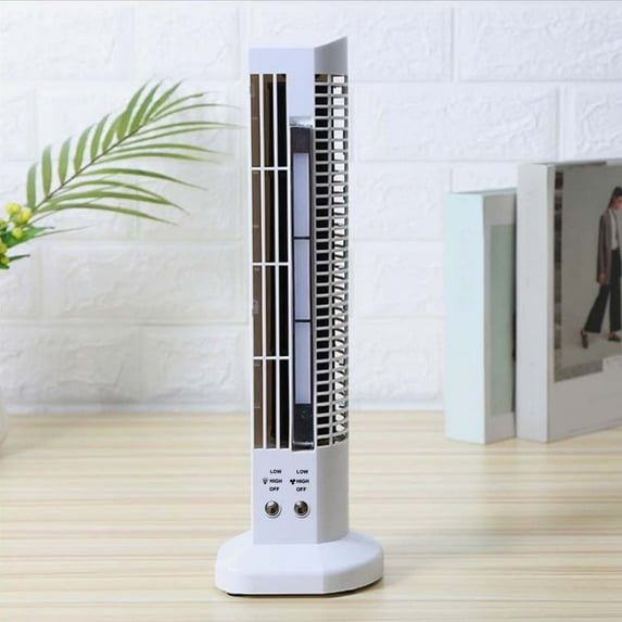 TOPRenddon Tower Fan Portable Air Cooler Vertical Bladeless Fan USB Desktop Air Conditioner Fan Mini Cooling Tower Fan for Home Office
