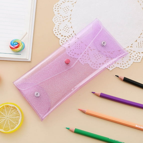 TOPRenddon Transparent Pencil Bag Large Capacity Zipper Storage Bag Student Exam Special Portable Pencil Bag Stationery Bag