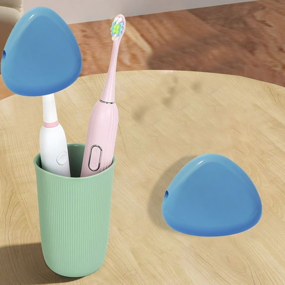 TOPRenddon UV Toothbrush Covers Case, Mini Toothbrush Covers and Holder with Light,Toothbrush Covers with Holder, Rechargeable Portable Toothbrush Cleaner Case