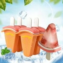 TOPRenddon Watermelon Popsicle Molds 4-Pack - BPA Free Silicone Ice Pop Makers with Handles, Easy Release DIY Frozen Treat Kit for Kids & Adults