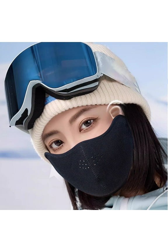 Winter Half Face Mask Washable Reusable for Men Women Unisex Running, Cycling, Bicycle, Motorcycle, Skiing, Snowboard, Nose and Mouth Windproof Facemask Balaclava for Outdoor Earmuffs
