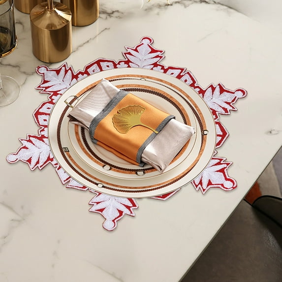 TOPRenddon Winter Snowflake Table Runner, Christmas Heat Insulating Mats, Easy to Clean, Versatile for Home Parties