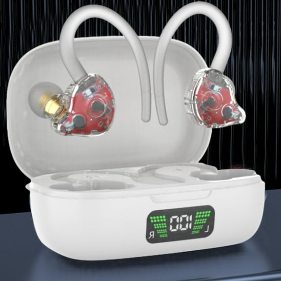 TOPRenddon Wireless Earbud, Bluetooth 5.3 Headphones for Sport, Running Wireless Earphones with ENC Noise Canceling Mics, Deep Bass Over Ear bud with Earhooks for Android, iOS, Workout, Gym