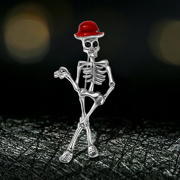 TOPRenddon Women's Skull Pin Brooch Halloween Decorations, Halloween , Halloween Decorations Indoor, Skull Pin Brooch Sparkling Crystals Women Biker Jewelry Halloween Costume Accessories