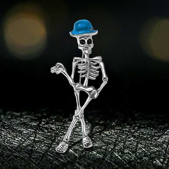 TOPRenddon Women's Skull Pin Brooch Halloween Decorations, Halloween , Halloween Decorations Indoor, Skull Pin Brooch Sparkling Crystals Women Biker Jewelry Halloween Costume Accessories