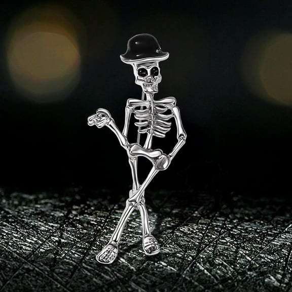 TOPRenddon Women's Skull Pin Brooch Halloween Decorations, Halloween , Halloween Decorations Indoor, Skull Pin Brooch Sparkling Crystals Women Biker Jewelry Halloween Costume Accessories