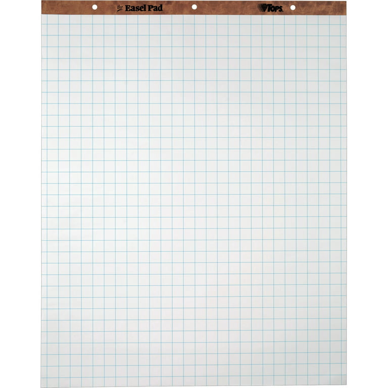 TOPS Plain Paper Easel Pads - 50 Sheets - Plain - 16 lb Basis Weight - 27  x 34 - White Paper - Perforated, Bond Paper, Leatherette Head Strip - 2 /  Carton - Servmart