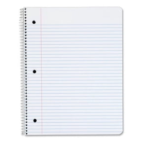 TOPS 1 - subject College - ruled Notebook - Letter 100 Sheets - Wire Bound - 8 1/2" x 11" - 0.4" x 8.5"11" - Assorted Paper - Red, Black, Blue, Green Cover - Card Stock Cover - Perforated - 1Each