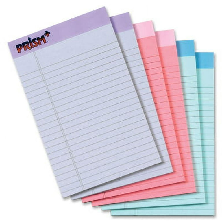 Notepads, Narrow Rule, 50 Assorted Pastel-Color 5 x 8 Sheets, 6/Pack Notepads, Narrow Rule, 50 Assorted Pastel-Color 5 x 8 Sheets, 6/Pack