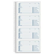 TOPS-1PK Second Nature Phone Call Book, Two-Part Carbonless, 2.75 X 5, 4/Page, 400 Forms
