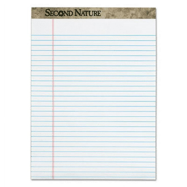 Second Nature Recycled Ruled Pads, Wide/Legal Rule, 50 White 8.5 x 11.75 Sheets, Dozen Second Nature Recycled Ruled Pads, Wide/Legal Rule, 50 White 8.5 x 11.75 Sheets, Dozen